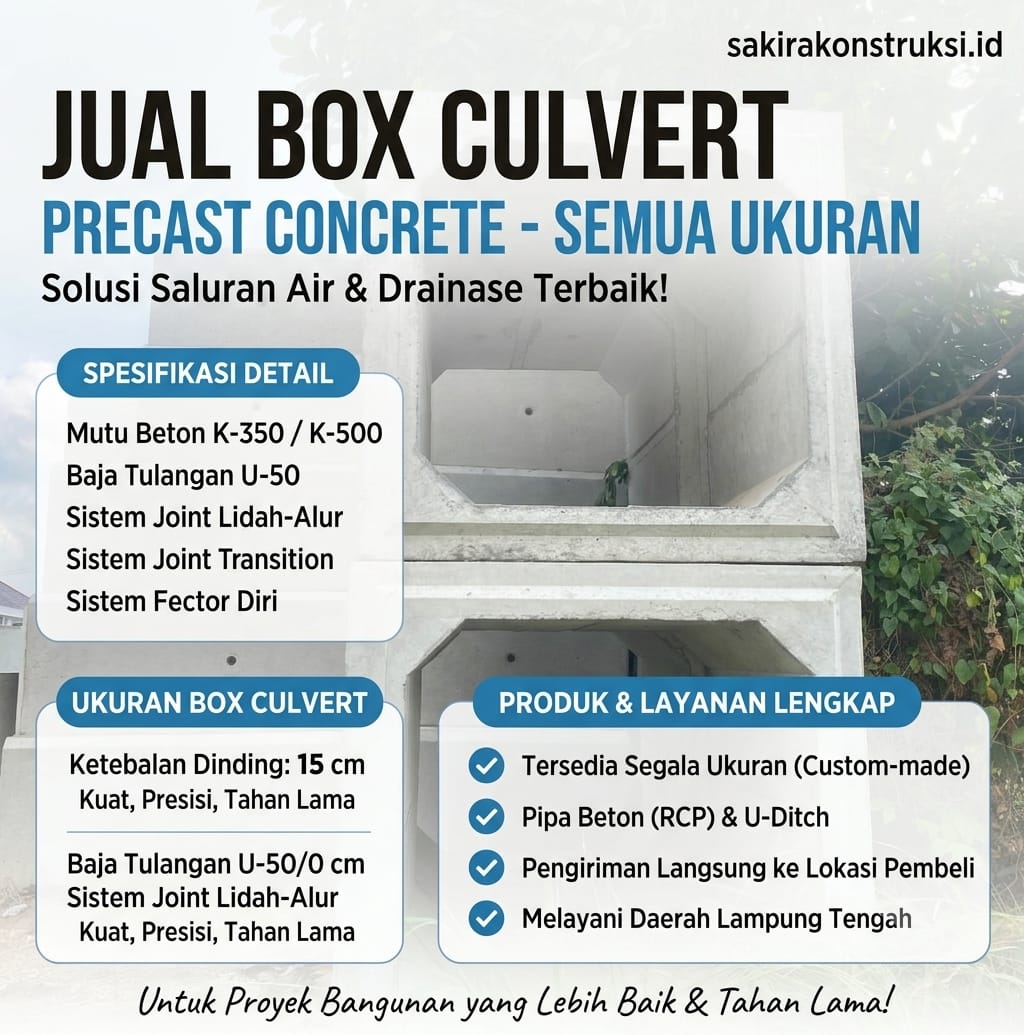 Produsen Box Culvert Lampung Tengah